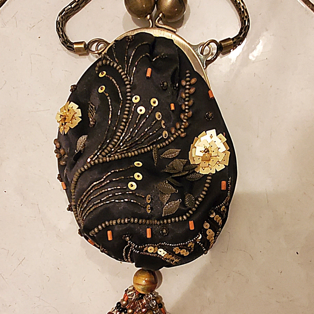 Beaded Hand-stiched Satchel Evening Bag